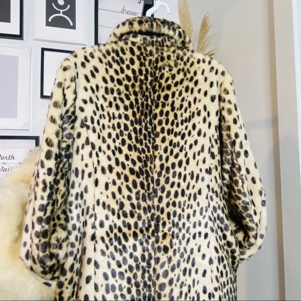 Scoop NYC Animal Print Cheetah Faux Fur Coat Size 4-6_6